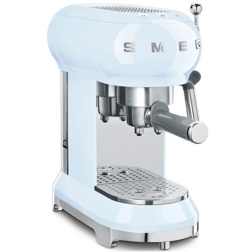 Smeg ECF01PBUS 50's Retro Style Espresso Coffee Machine with Thermoblock Heating System, Pastel Blue