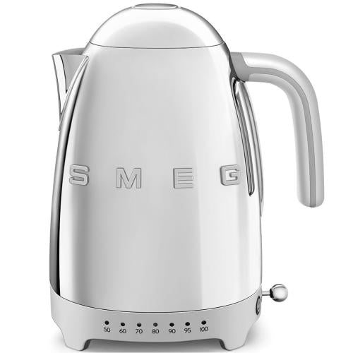 Smeg KLF02SSUS 50's Retro Style Variable Temperature Electric Kettle, 1.7 Liter Capacity, Stainless Steel
