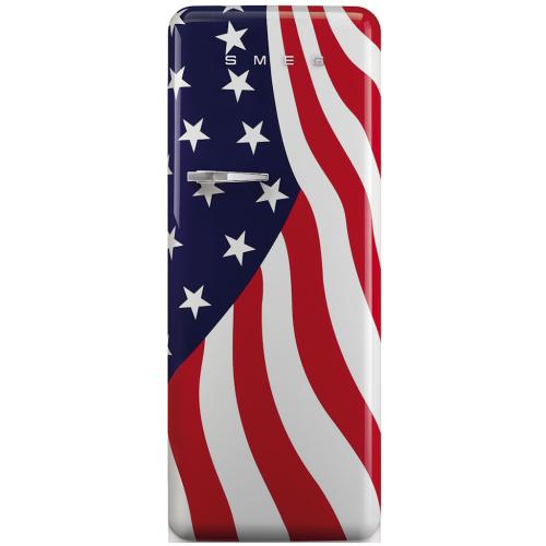 Smeg FAB28UUSL1 FAB28 50's Retro Style Refrigerator with Left-Hinge Door, USA Flag Design