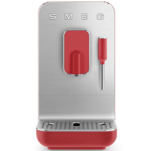 Smeg BCC02RDMUS Fully Automatic Bean-to-Cup Coffee Machine with Steam Function and Integrated Grinder, Red Matte