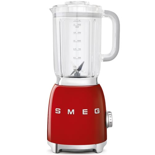 Smeg BLF01RDUS 50's Retro Style Countertop Blender with 48 oz Tritan Jug, Red