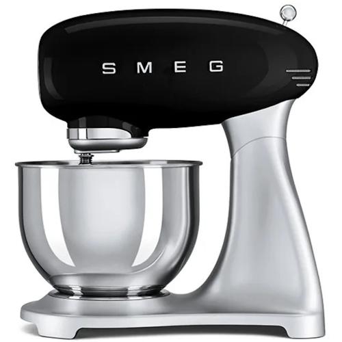 Smeg SMF01BLUS 50's Retro Style Tilt-Head Stand Mixer with 5 Quart Stainless Steel Bowl, Black