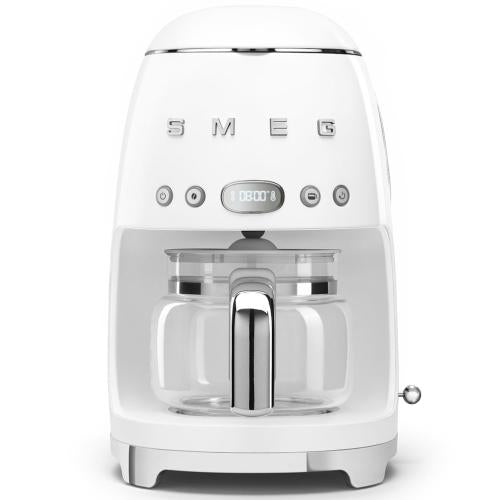 Smeg DCF01WHUS 50's Retro Style Programmable Drip Coffee Machine with Glass Carafe, White