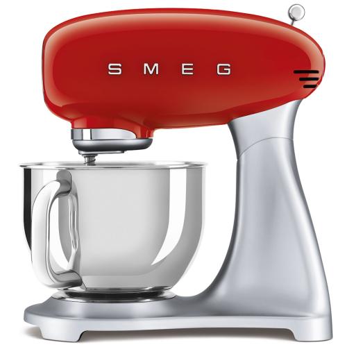 Smeg SMF02RDUS 50's Retro Style Stand Mixer with Pouring Shield and 5 Quart Bowl, Red