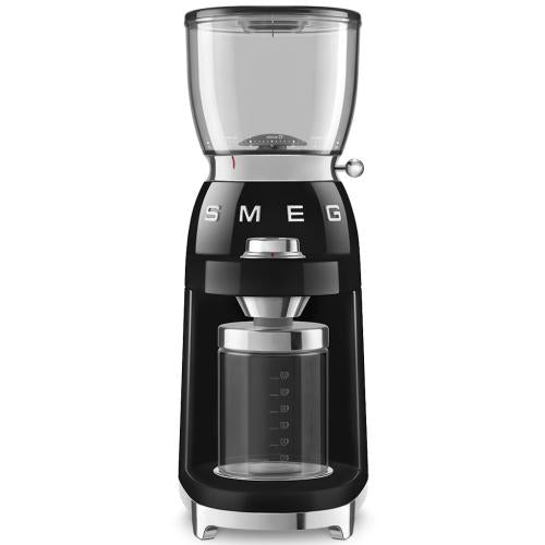 Smeg CGF01BLUS 50's Retro Style Burr Coffee Grinder with Adjustable Grinding Levels, Black
