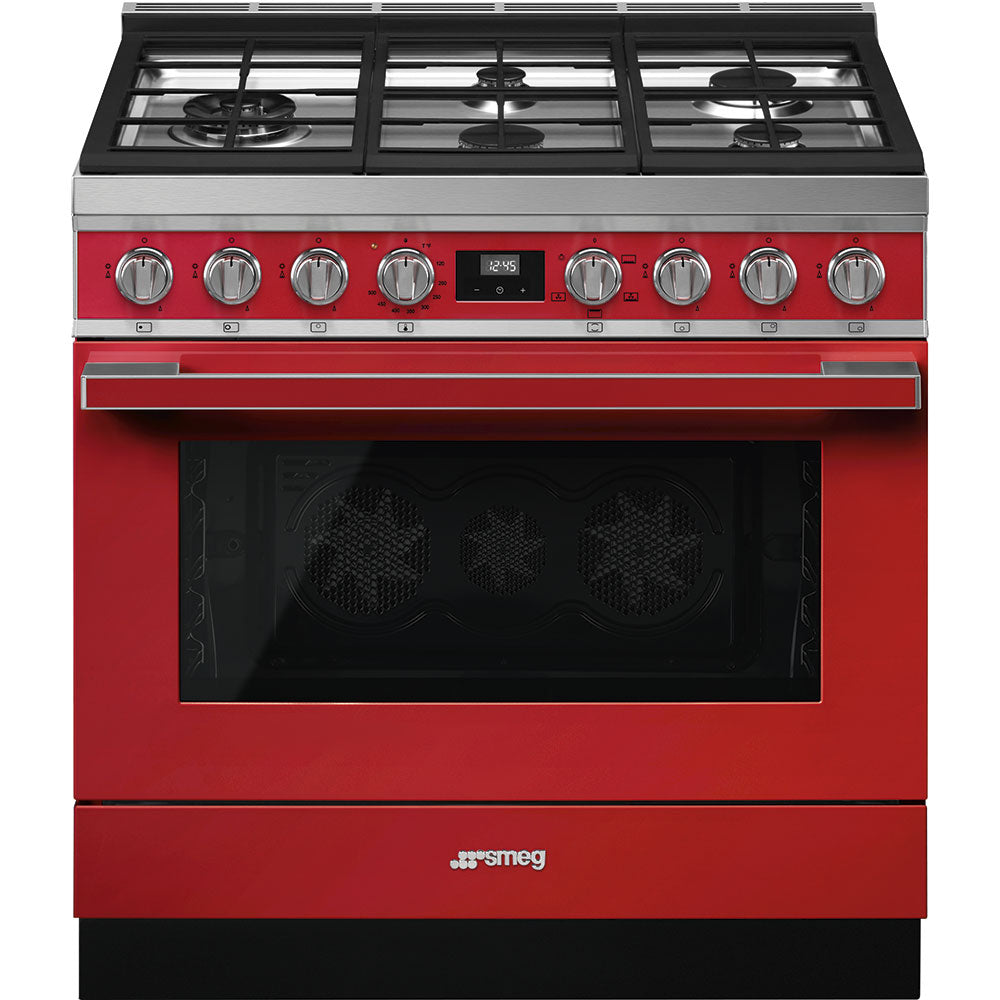 Smeg CPF36UGGR 36 Inch Freestanding Professional Gas Range