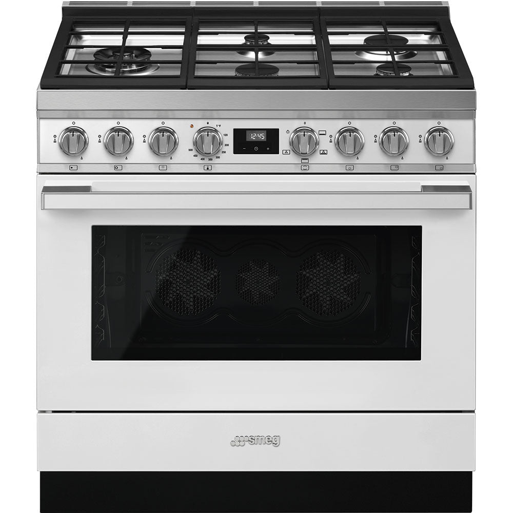 Smeg CPF36UGGWH 36 Inch Freestanding Professional Gas Range