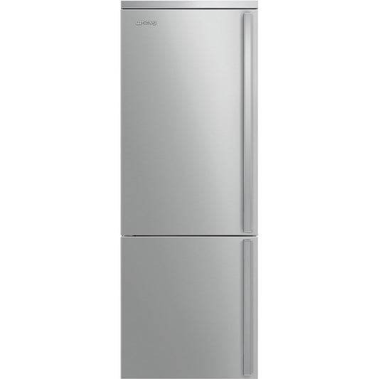 Smeg FA490ULX Portofino 28 Inch Freestanding Bottom Mount Refrigerator with 16.2 Cu. Ft. Total Capacity