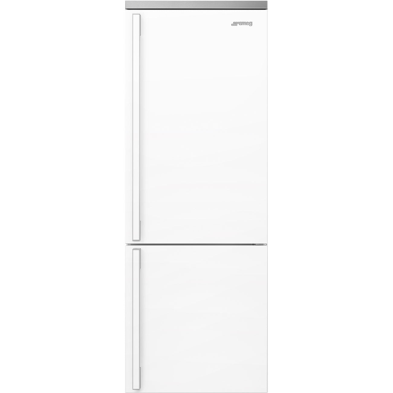 Smeg FA490URWH Portofino 28 Inch Freestanding Bottom Mount Refrigerator with 16.2 Cu. Ft. Total Capacity