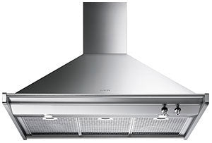 Smeg KD90XU Classic Design 36 Inch Wall Mount Chimney Range Hood with 600 CFM Internal Blower