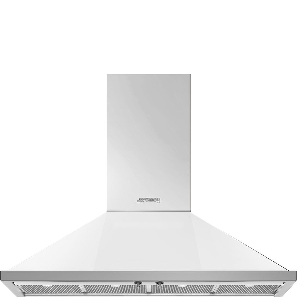 Smeg KPF48UWH Portofino 48 Inch Wall Mount Chimney Hood with Recirculating Option