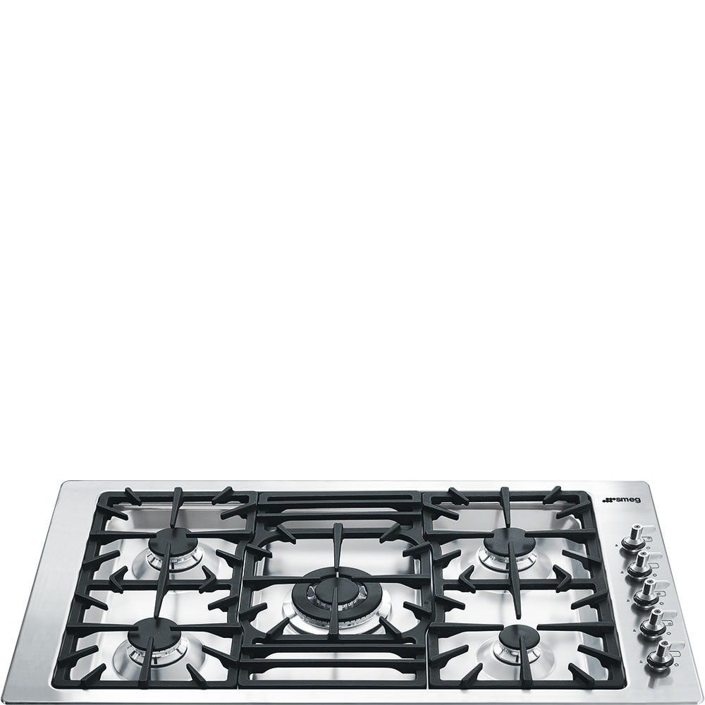 Smeg PGFU36X 36 Inch Gas Cooktop with 5 Sealed Burners