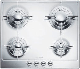 Smeg PU64ES 24 Inch Gas Cooktop with 4 EverShine Stainless Steel Finished Burners