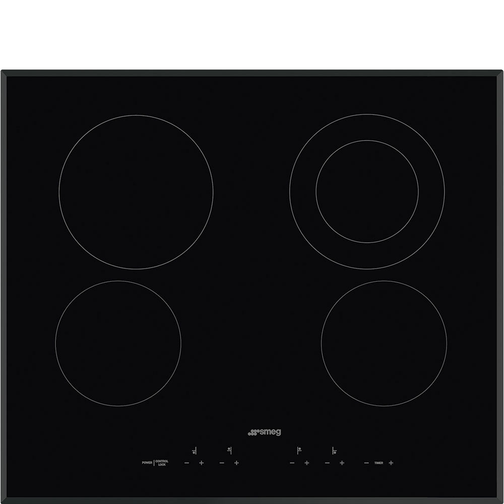 Smeg SEU244ETB 24 Inch Electric Cooktop with 4 High-Light Radiant Elements