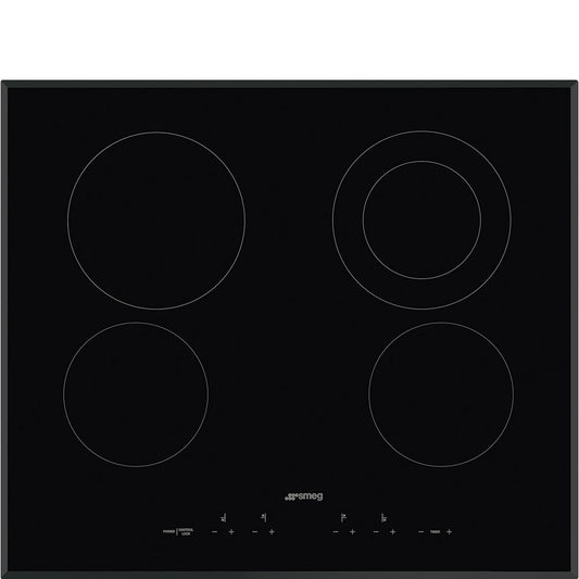 Smeg SEU244ETB 24 Inch Electric Cooktop with 4 High-Light Radiant Elements