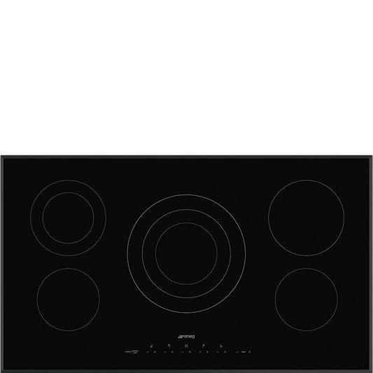Smeg SEU365ETB 36 Inch Electric Cooktop with 5 Cooking Zones