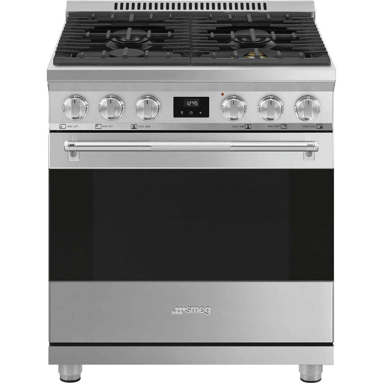 Smeg SPR30UGGX 30 Inch Freestanding Gas Range with 4 Sealed Burners