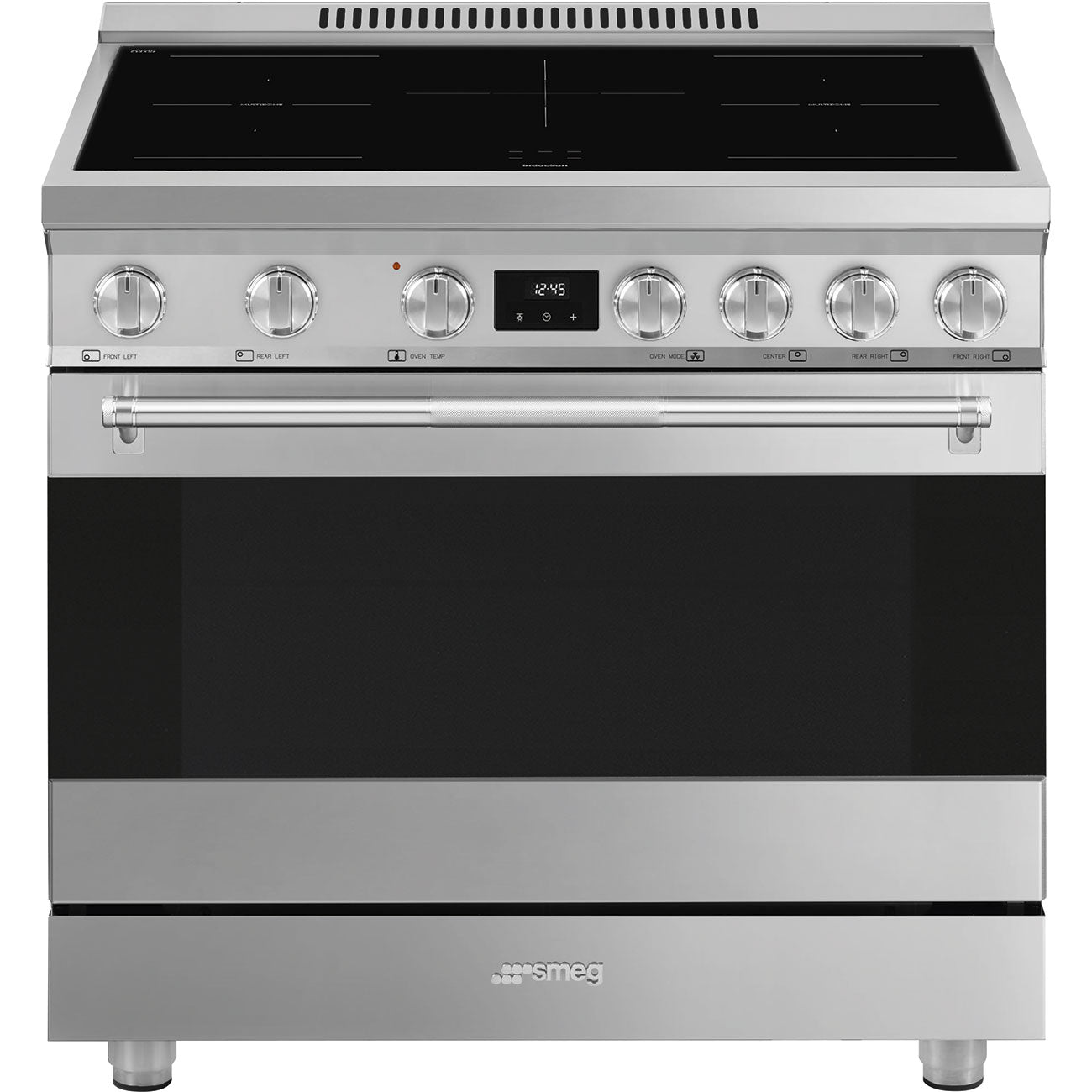 Smeg SPR36UIMX 36 Inch Freestanding Induction Range with 5 Heating Zones