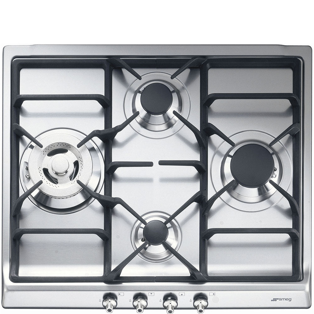 Smeg SR60GHU3 24 Inch Gas Cooktop with 4 Sealed Burners Including a Double Inset Super Burner