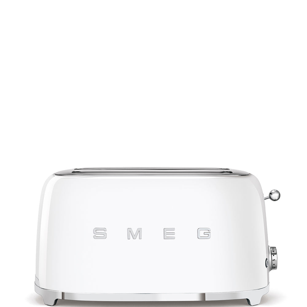 Smeg TSF02WHUS Retro-Style Countertop Toaster with 4 Slice Capacity