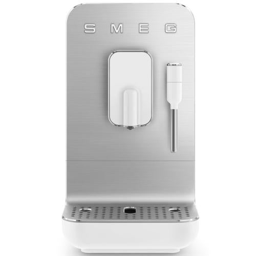 Smeg BCC02WHMUS Fully Automatic Bean-to-Cup Coffee Machine with Steam Function and Integrated Grinder, White Matte