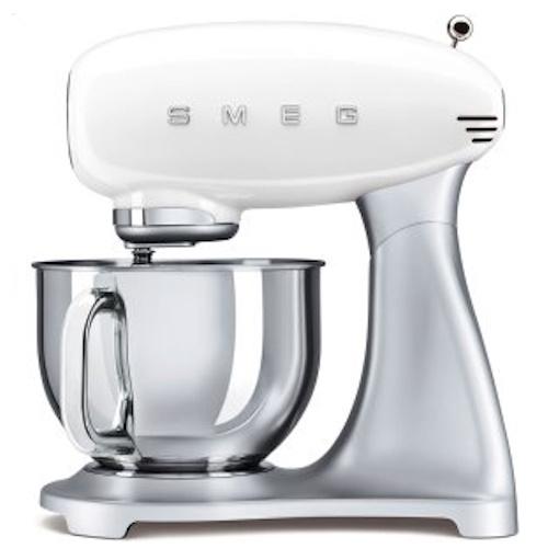 Smeg SMF01WHUS 50's Retro Style Tilt-Head Stand Mixer with 5 Quart Stainless Steel Bowl, White