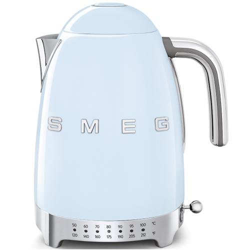 Smeg KLF02PBUS 50's Retro Style Variable Temperature Electric Kettle, 1.7 Liter Capacity, Pastel Blue