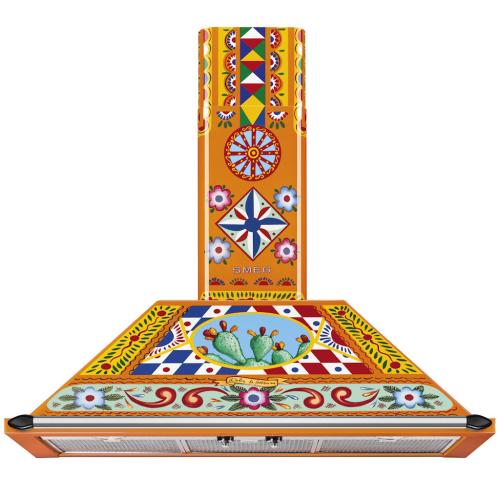 Smeg KTU36DGC Dolce & Gabbana Decorative Wall-Mounted Range Hood, 36-Inch, Sicily Is My Love Collection
