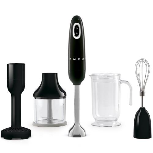 Smeg HBF02BLUS 50's Retro Style Hand Blender Set with Accessories and Variable Speed Control, Black