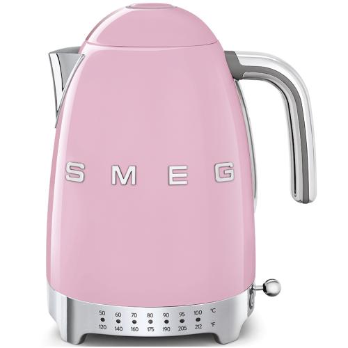 Smeg KLF02PKUS 50's Retro Style Variable Temperature Electric Kettle, 1.7 Liter Capacity, Pink