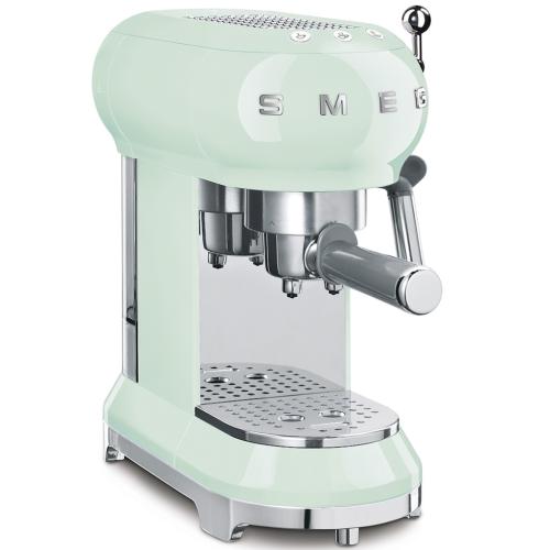 Smeg ECF01PGUS 50's Retro Style Espresso Coffee Machine with Thermoblock Heating System, Pastel Green
