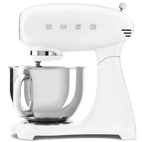 Smeg SMF13WHUS Collezione Series Stand Mixer with Modern Design and Stainless Steel Bowl, White