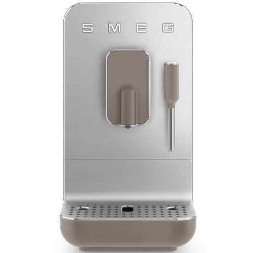 Smeg BCC02TPMUS Fully Automatic Bean-to-Cup Coffee Machine with Steam Function and Integrated Grinder, Taupe Matte