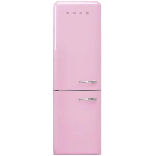 Smeg FAB32UPKLN FAB32 50's Retro Style Bottom-Freezer Refrigerator with Left-Hinge Door, Pink, No Frost Technology