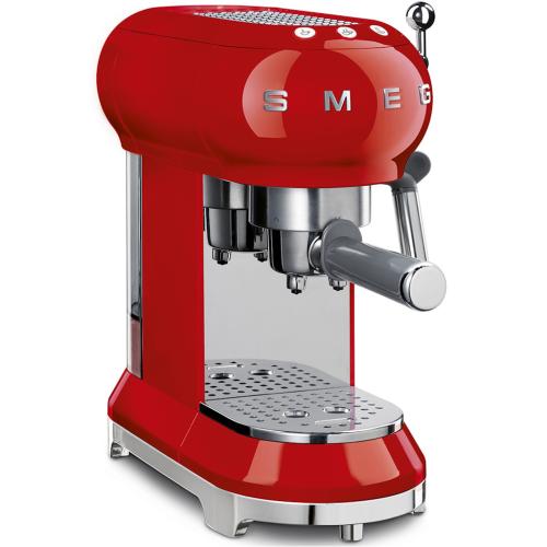 Smeg ECF01RDUS 50's Retro Style Espresso Coffee Machine with Thermoblock Heating System, Red