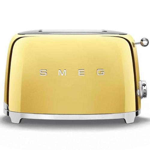 Smeg TSF01GOUS 50's Retro Style 2-Slice Toaster with Premium Gold Finish