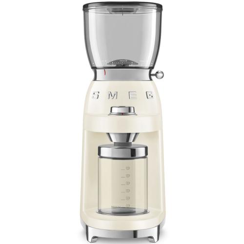 Smeg CGF01CRUS 50's Retro Style Burr Coffee Grinder with Adjustable Grinding Levels, Cream