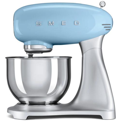 Smeg SMF01PBUS 50's Retro Style Tilt-Head Stand Mixer with 5 Quart Stainless Steel Bowl, Pastel Blue