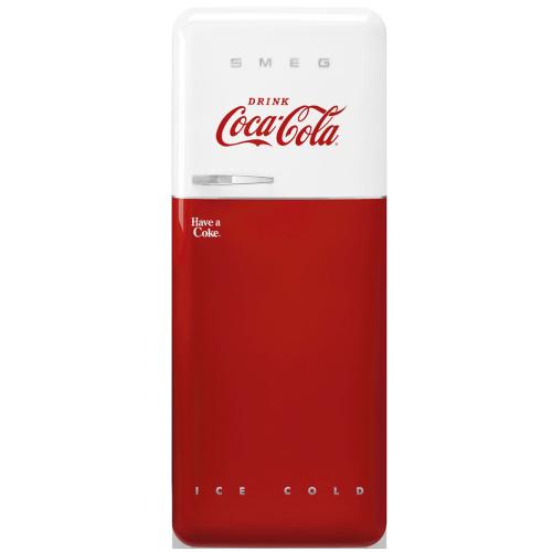 Smeg FAB28URDCC3 FAB28 50's Retro Style Refrigerator with Right-Hinge Door, Red, Copper Handle