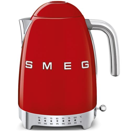Smeg KLF02RDUS 50's Retro Style Variable Temperature Electric Kettle, 1.7 Liter Capacity, Red