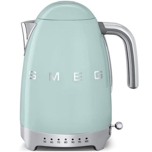 Smeg KLF02PGUS 50's Retro Style Variable Temperature Electric Kettle, 1.7 Liter Capacity, Pastel Green