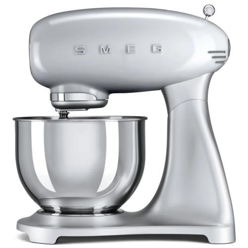 Smeg SMF01SVUS 50's Retro Style Tilt-Head Stand Mixer with 5 Quart Stainless Steel Bowl, Silver