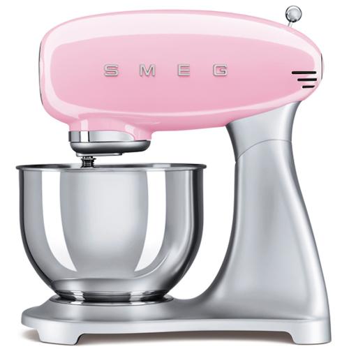 Smeg SMF01PKUS 50's Retro Style Tilt-Head Stand Mixer with 5 Quart Stainless Steel Bowl, Pink